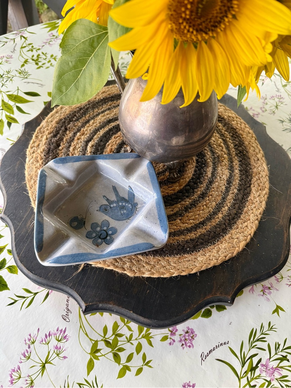 1970’s Tonala Pottery Blue Bird Ashtray